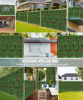 Boxwood Faux Grass Wall Panels 12 Pack 20x20 Inch Dense Green Backdrop For Indoor Outdoor Privacy Screen in residential settings