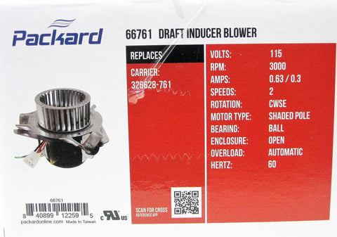 Top Shelf Draft Inducer Fan And Furnace Blower Motor For Carrier 326628-761 Compatible Packard 66761 At 115V 3000RPM Built Tough Heat Upgrade That Runs Hella Smooth With Zero Drama Or Hassle