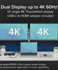 Rock Solid Thunderbolt 4 Docking Station For Mac And Windows Runs Two Monitors Like A Champ With One Hundred Watt Fast Charging connected to dual 4K monitors.