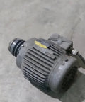 Three Phase Industrial Electric Motor 1740 RPM 60Hz 208 To 230V And 460V, Beefed Up Heavy Duty Used Good Condition, side view