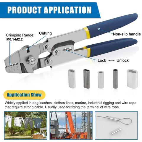 Tough As Nails Stainless Steel Fishing Crimping Pliers Kit With 430 Pieces 5 Sizes Aluminum Copper Barrel Crimp Sleeves Beads Set