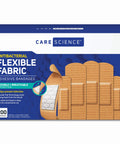 Box of Fabric Adhesive Bandages 200 Count Bulk Assorted Sizes With Flexible Breathable Protection 4 Sided Seal Pocket Pad Tech