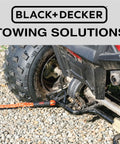 Heavy Duty 14 Foot Tow Rope With Easy Grip Handles And Steel G-Clip Hooks, 4500 Lb Break Strength, attached to vehicle