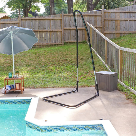 Adjustable Hammock Chair Stand Heavy Duty 330 Pound Capacity, 79 Inch To 93 Inch Tall Hanging Chair Stand With Five Height Settings