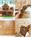 All Wood 3D Puzzle Kit For Adults And Teens, Dope Log Cabin Miniature House Build, DIY Wood Model With Laser Cut Pieces