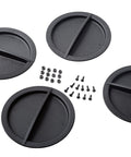 Dual 30Lb LP Propane Tank Cover For RVs And Travel Trailers Heavy Duty Black Plastic With Side Regulator Access Port And Individual Top Hatches Fits Two Tanks Easy Access For Camper And Recreational Vehicle components including black lids and screws