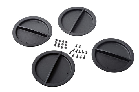 Dual 30Lb LP Propane Tank Cover For RVs And Travel Trailers Heavy Duty Black Plastic With Side Regulator Access Port And Individual Top Hatches Fits Two Tanks Easy Access For Camper And Recreational Vehicle components including black lids and screws