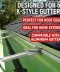 5 Inch Aluminum Gutter Hangers With Screws Easy Install K Style Hidden Gutter Hangers For Sagging Gutters, installed view.