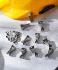 Window Well Cover Clips Outside Hardware Kit With Screws For Basement Egress Windows, heavy-duty steel clips and washers