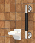 1-1/4 X 24 Inch Stainless Steel Bath Safety Grab Bar With No Slip Rubber Grip ADA Compliant 500 Lb Load Capacity Brushed Nickel