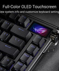 Wireless Mechanical Gaming Keyboard With Gasket Mount And 75 Layout Using Clicky Pbt Keycaps Brushed Aluminum Build with OLED touchscreen.
