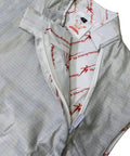 Close-up of interior lining and zipper of Pro Grade Lame Fencing Vest For Foil And Saber Practice And Competition.