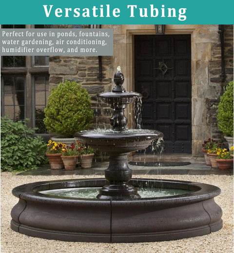 3/4 Inch Black Vinyl Tubing 10 Ft Flexible PVC Hose For Water Garden Pond Fountains And Light Gas Transfer installed in fountain
