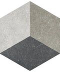 Gray Hex Porcelain Tile 8.63 Inch By 9.88 Inch Glazed Slightly Textured Low Sheen For Floor And Wall Grade 1 First Quality PEI IV