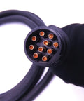 Close-up of Extension Main Wire Harness For Outboard Engine With 10 Pin 703 Remote Control Box, showing 10-pin connector.