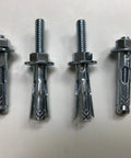 Sleeve Anchors With Nuts And Washers, Zinc Plated Steel, Hex Head, Five Sixteenth Inch By One And A Half Inch Long, Four Pack, Ideal For Concrete And Masonry In Hollow Or Shallow Masonry And Grout Filled Blocks, Includes Washer And Nut.