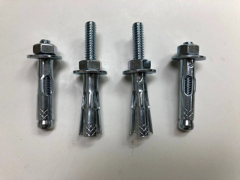 Sleeve Anchors With Nuts And Washers, Zinc Plated Steel, Hex Head, Five Sixteenth Inch By One And A Half Inch Long, Four Pack, Ideal For Concrete And Masonry In Hollow Or Shallow Masonry And Grout Filled Blocks, Includes Washer And Nut.