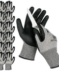 Level 5 Cut Resistant Construction Work Gloves With Foam Nitrile Coating For A Grip Like A Pro And Tactile Feel, 12 Pairs