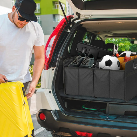 Trunk Organizer For Car SUV And Truck Collapsible Road Trip Ready Storage Box 50L Capacity Waterproof 600D Oxford Polyester Anti Slip