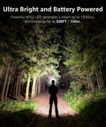 Person on forest path using Super Bright Led Headlamp Two Pack With Awesome Lighting Modes Waterproof And Lightweight Battery Powered Headlight