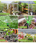 Drip Irrigation Kit For Garden Raised Beds And Lawn Adjustable Watering System with Drip Emitters in various garden settings