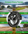 All Terrain Electric Scooter With Seat For Adults 1600W Peak Power 42 Mile Range 20 MPH Top Speed 14 Inch Off Road Tires