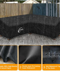 Heavy Duty 420D Outdoor V Shaped Sectional Sofa Cover With Windproof Buckles, Waterproof PU Coating shown on sectional in rain