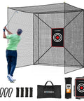 Heavy Duty Golf Batting Cage Net for Backyard Practice With Extra Striking Net