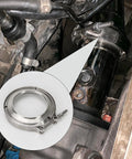 5 To 4 Inch T6 Flange Exhaust Reducer Clamp V Band Kit Stainless Steel Durable Turbo Piping in engine bay