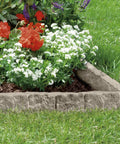 Interlocking Garden Border Edging Stone Look Poly Construction Water Resistant Easy Install No Dig Flower Beds Walkways Light Taupe