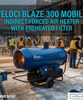 Heavy Duty Mobile Indirect Diesel Air Heater Dropping Serious Heat For Job Sites And Contractor Crews With Straight Up Reliable Commercial Fuel Warming Setup For Quick Site Thawing in use at construction site.