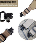 Gun Sling Swivel Mount Set For Rifle And Shotgun Slings Two Point All Metal Heavy Duty Quick Attach Hardware Clips 1 Inch Adapters