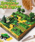 Six Piece Diecast Farm Vehicle Toy Set For Kids 3 Years And Up Includes Tractor Harvester on Cake Topper