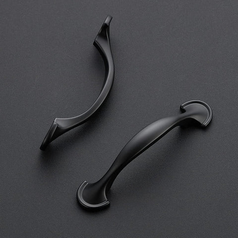 30 Pack Solid 3 Inch Rounded Foot Arch Kitchen Cabinet Handles Matte Black Finish Curved Drawer Pulls hardware