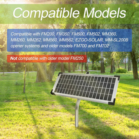 Solar Panel Kit For Automatic Gate Openers With 10 Watt Output Easy Plug And Play Install Compatible With Mighty Mule models