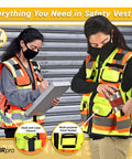 Straight Up Durable High Visibility Class Two Safety Vest With Blazing Reflective Tape And Secure Zippered Pockets For Construction Crews And Surveyors In Fluorescent Yellow For Heavy Duty Job Site Work, worn by workers showing multi-purpose pockets.