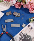 160 Piece Heavy Duty Plantation Shutter Repair Staples Kit with stainless steel pins and pliers on a blue background.