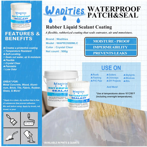 Clear Waterproof Sealant For Indoor And Outdoor Use Transparent Leak Repair Coating That Fixes Cracks On Walls And Roofs All Weather Durable 500g 18oz Easy DIY Leak Repair For Bathrooms And Outdoors