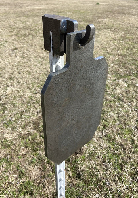 12 Inch Tall IDPA IPSC Pistol Target Plate Beefy Mild Steel Three Eighths Inch Thick with Mount Hole