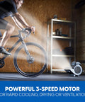 High Power Floor Fan With Remote Control 32 MPH Air Mover For Home Gym Garage Or Workshop 156W 550 CFM Utility Blower