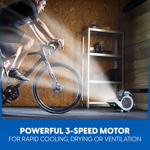 High Power Floor Fan With Remote Control 32 MPH Air Mover For Home Gym Garage Or Workshop 156W 550 CFM Utility Blower