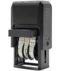 Side view of D50 Self Inking Date Stamp With Emailed Date Feature Two Color Blue And Red Ink Pad 5/32 Inch Date Size Reinkable 12 Year Date Band