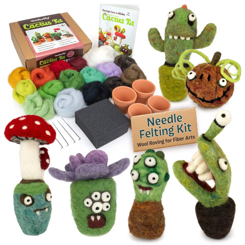 felt succulents kit Needle Felting Kit For Cactus & Succulents