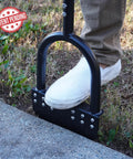 User using Edger Lawn Tool 41 Inch Reach For Precise Border Edging, No Nonsense Tempered Spring Steel Blade on concrete edge
