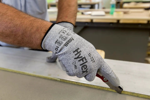 Cut Protection Gloves With Intercept Yarn ANSI A2 For Sharp Objects And Debris Dexterity Dark Coated Polyurethane Abrasion Resistant