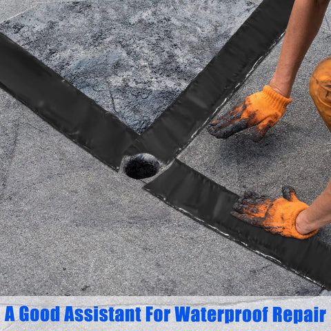 Two Rolls Of 1.97 Inch Asphalt Crack Filler Tape For Driveway Repair And Joint Sealing applied on tarmac, sealing cracks