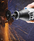 Cutting action of Fiberglass Reinforced Cut Off Wheel One And One Quarter Inch Diameter 0.045 Inch Thick Black For Metal Rotary Tools
