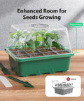 Seed Starter Tray Kit 10 Pack With Heightened Lids For Seed Starting, 12 Cell Germination Trays For Indoor Gardening, Enhanced Room