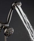 Oil Rubbed Bronze High Pressure Shower Head Combo With 3-Way Rain And Handheld, 48-Setting Modes, Dual Water Streams