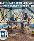 Pop Up Gazebo With Netting, Instant Screen House That Sets Up In 60 Seconds, No Tools Needed, 12.1' x 10.5', lake view